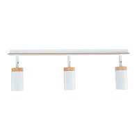Langer Strahler Wohnzimmer L:72cm Weiß mit Holz GU10