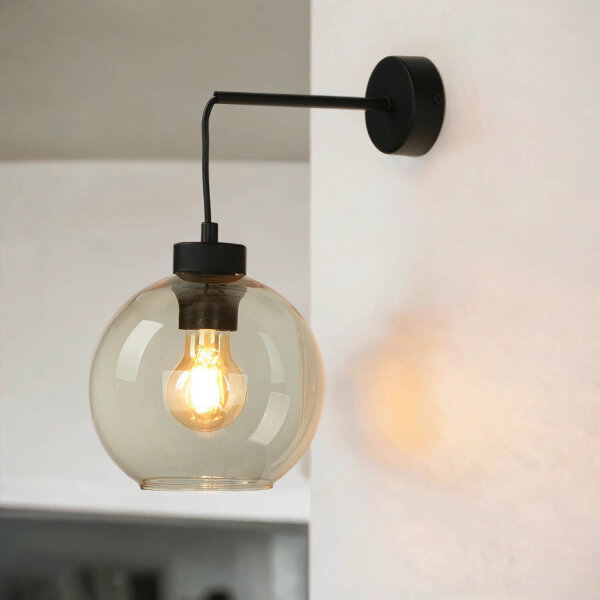 Wandleuchte KALETE Bernsteinfarben Flur Lampe E27