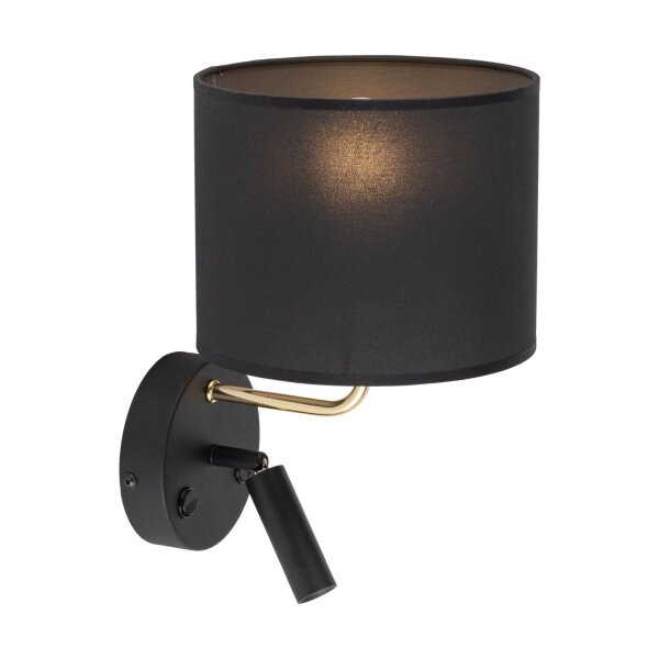 LED Wandlampe mit Leselicht in Schwarz Lampe PASA