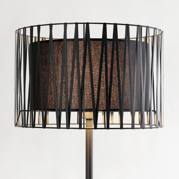 Moderne Stehlampe Schwarz Metall rund 145 cm