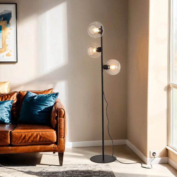 Stehlampe KALETE in Graphit 160cm Wohnzimmer Lampe