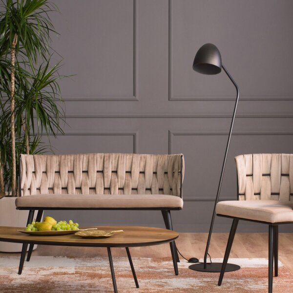 Stehlampe Schwarz 146cm Büro Sofa Lampe SARE