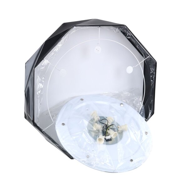Deckenleuchte BISO Schwarz Weiß Stoff Flur Lampe