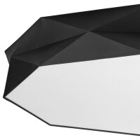 Deckenleuchte BISO Schwarz Weiß Stoff Flur Lampe