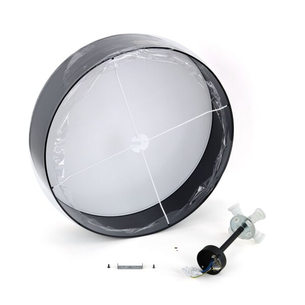 Deckenlampe Schwarz Chrom Ø60cm Wohnzimmer Leuchte