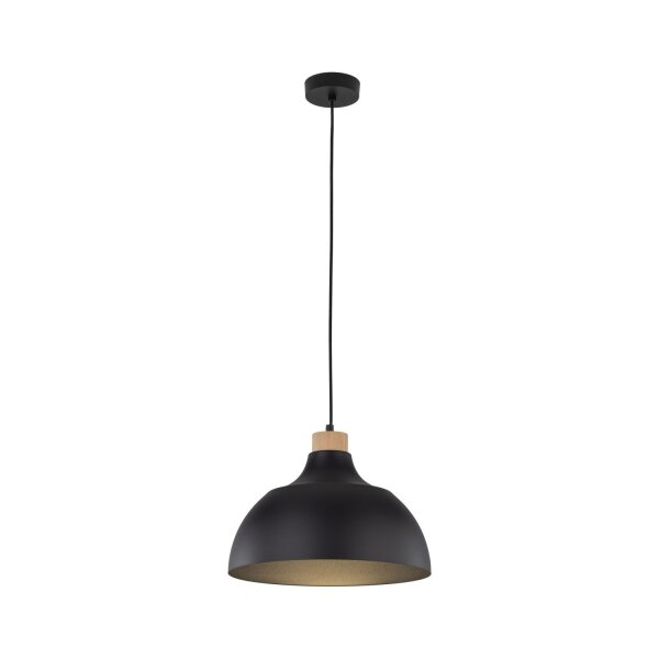 Hängelampe Schwarz Holz-Deko ∅33cm Esszimmer rund