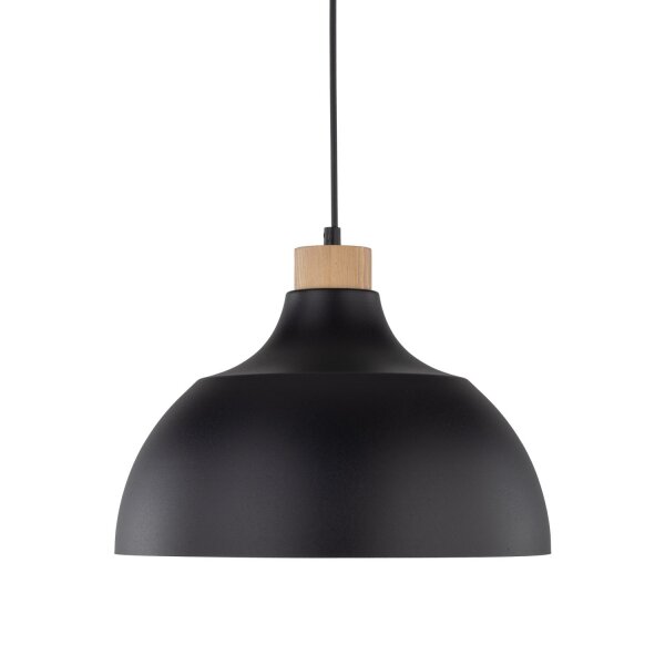 Hängelampe Schwarz Holz-Deko ∅33cm Esszimmer rund