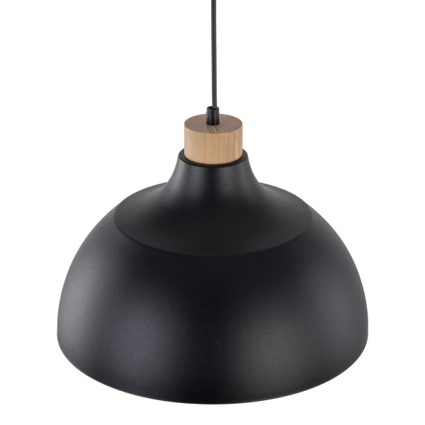 Hängelampe Schwarz Holz-Deko ∅33cm Esszimmer rund