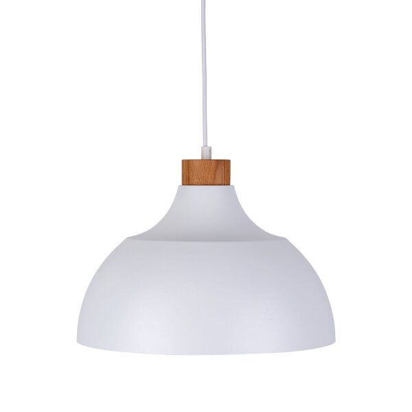 Schlichte Hängelampe HELMA Weiß Retro rund Ø33cm