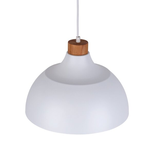 Schlichte Hängelampe HELMA Weiß Retro rund Ø33cm