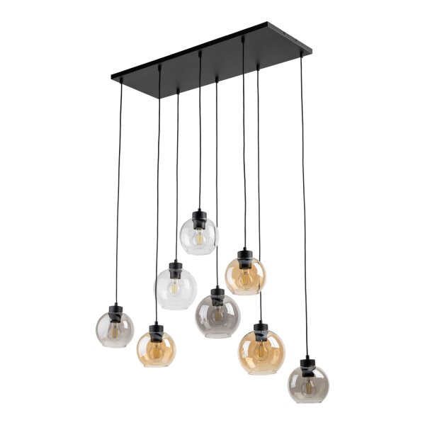 Pendelleuchte KALETE Graphit Bernstein 6xE27 Lampe