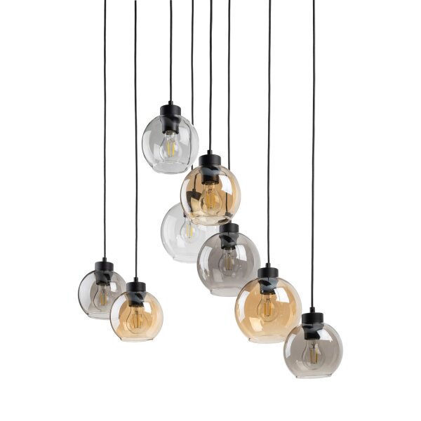 Pendelleuchte KALETE Graphit Bernstein 6xE27 Lampe