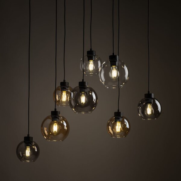 Pendelleuchte KALETE Graphit Bernstein 6xE27 Lampe