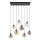 Pendelleuchte KALETE Graphit Bernstein 6xE27 Lampe
