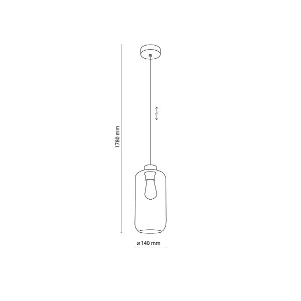 Hängelampe SOLAI in Graphit Glas Lampe Esstisch