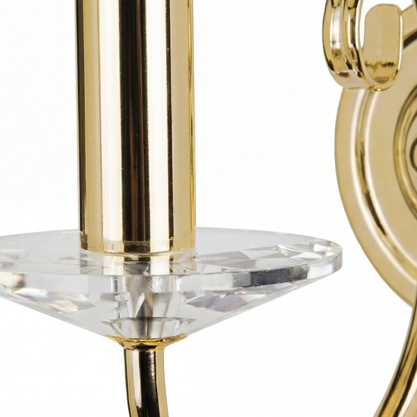 Premium Wandleuchte Glas Kristall E14 Klassisch Messing