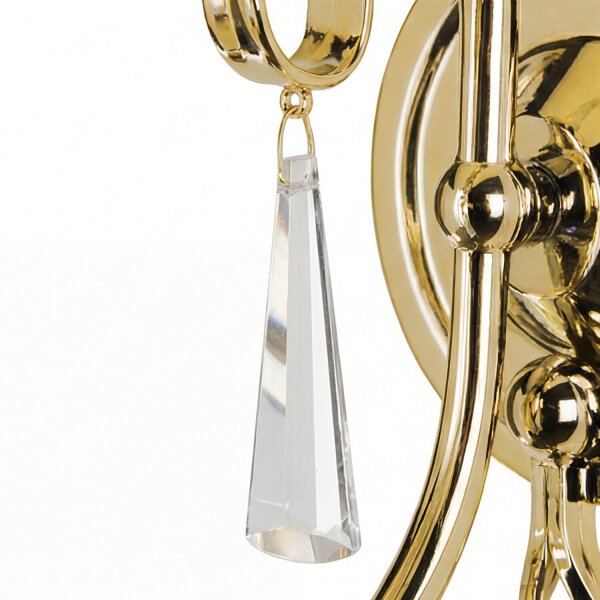 Premium Wandleuchte Glas Kristall E14 Klassisch Messing