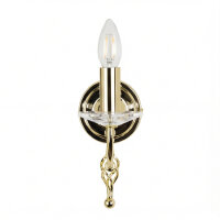 Premium Wandleuchte Glas Kristall E14 Klassisch Messing