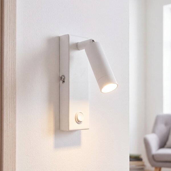 Praktischer LED Wandstrahler Weiß Leselicht Bett