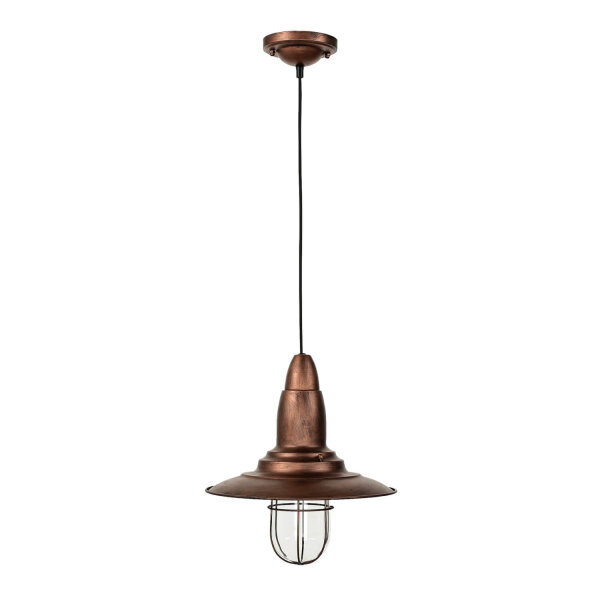 Moderne Pendelleuchte FISHERMAN in Kupfer Antik