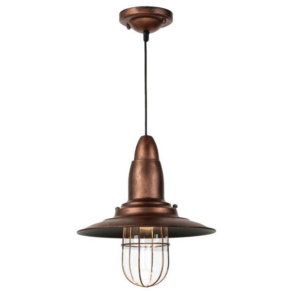 Moderne Pendelleuchte FISHERMAN in Kupfer Antik