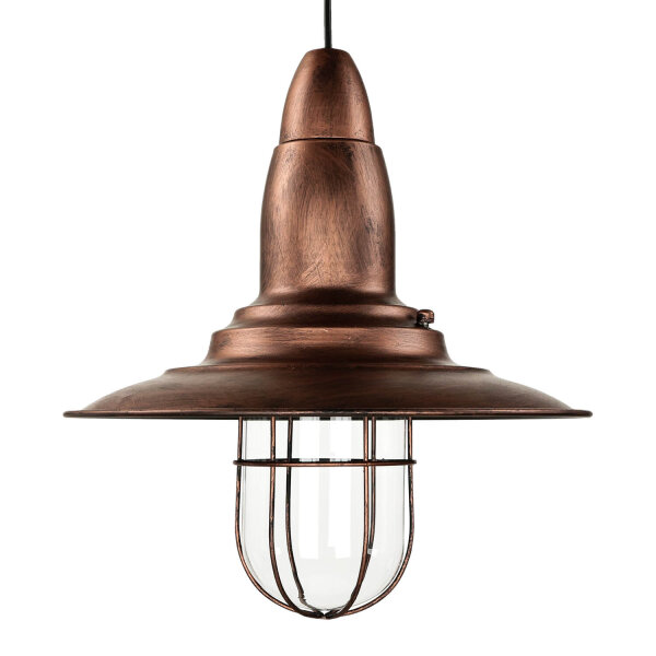 Moderne Pendelleuchte FISHERMAN in Kupfer Antik