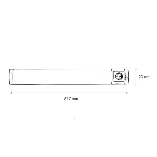 LED Unterbaulampe mit Steckdose 67cm Küche