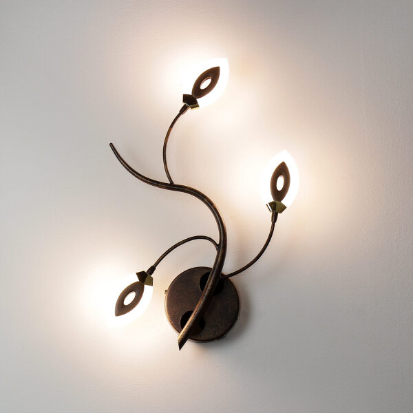 LED Wandlampe GORI Rostbraun Floral Modern