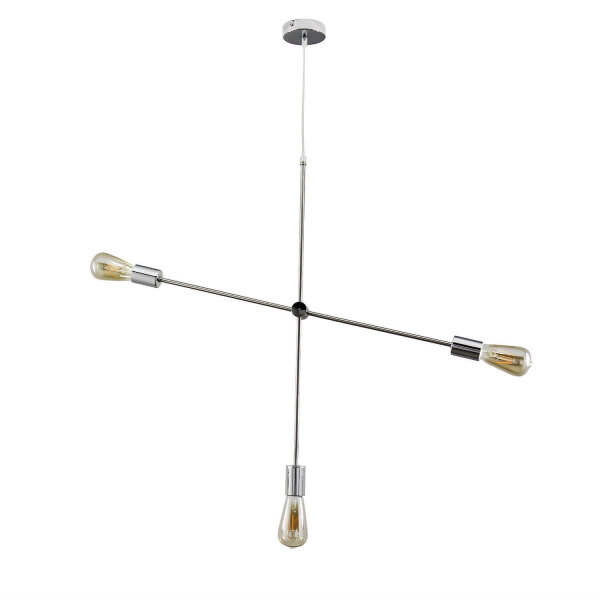 Metall Pendelleuchte in Nickel Retro verstellbar