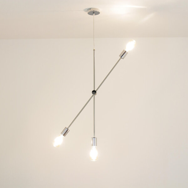 Metall Pendelleuchte in Nickel Retro verstellbar