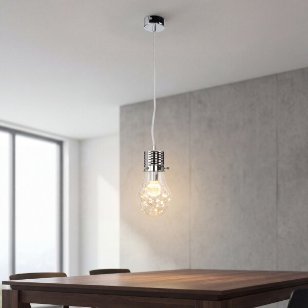 Hängelampe Glas Metall Glühbirnen-Design dekorativ E14