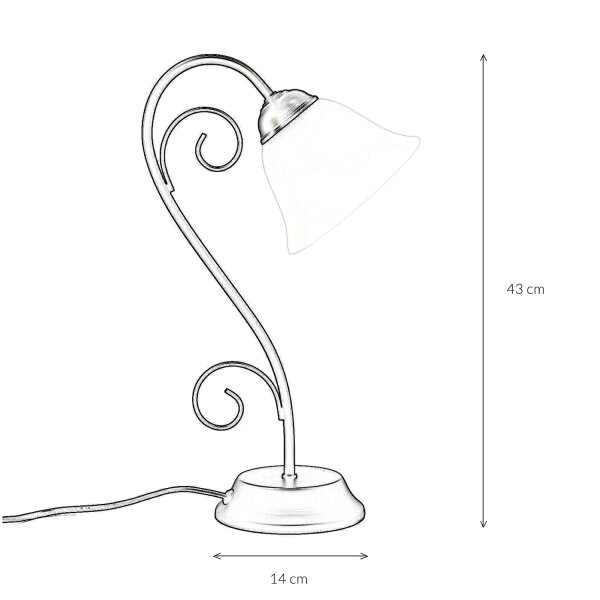 Rustikale Tischlampe Messing Alabaster H:43cm ATHEN