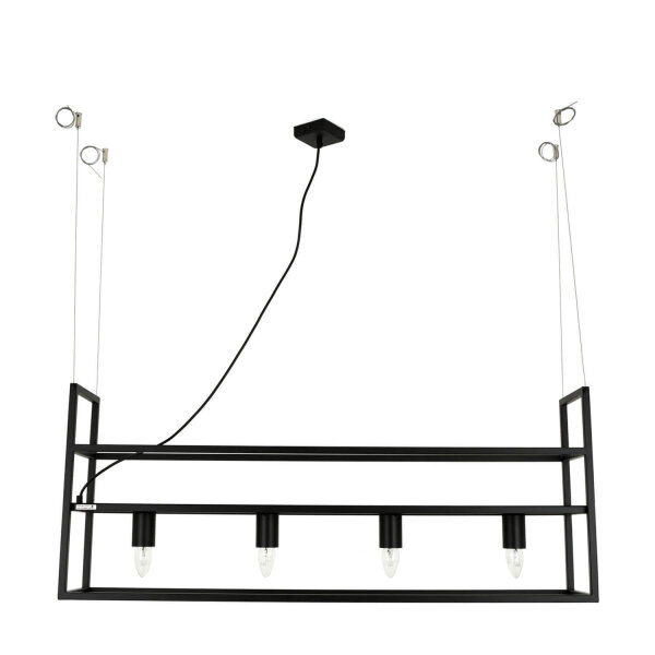 Hängelampe Schweberegal B: 102 cm 4x E27 Metall