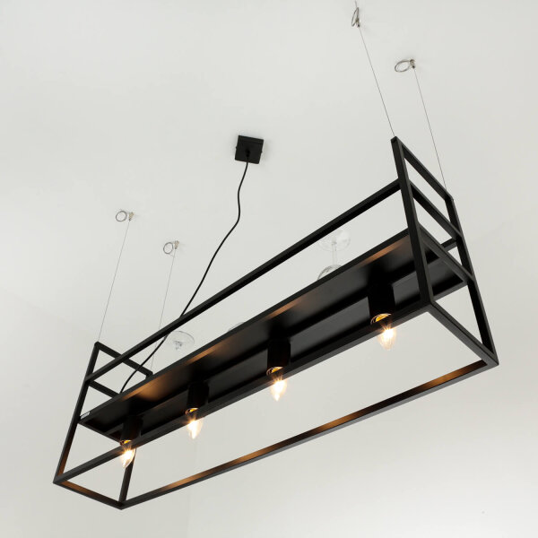 Hängelampe Schweberegal B: 102 cm 4x E27 Metall