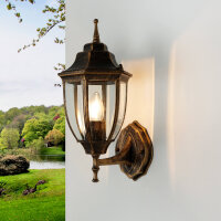 Außenwandlampe LYON Schwarz Kupfer E27 Rustikal