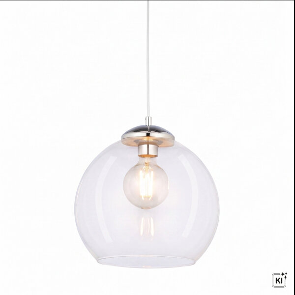 Pendelleuchte Metall Glas Kugel Ø29cm E27 stilvoll