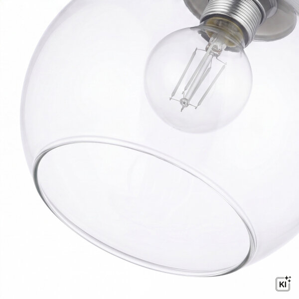 Pendelleuchte Metall Glas Kugel Ø29cm E27 stilvoll
