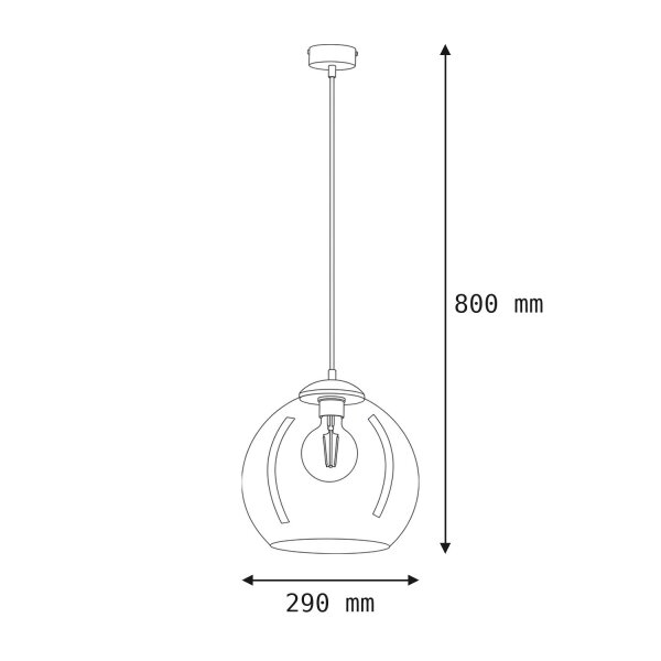 Pendelleuchte Metall Glas Kugel Ø29cm E27 stilvoll