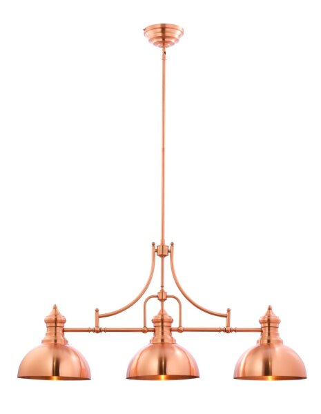 Industrial Hängelampe Metall E27 L:123cm in Kupfer
