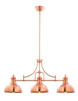 Industrial Hängelampe Metall E27 L:123cm in Kupfer