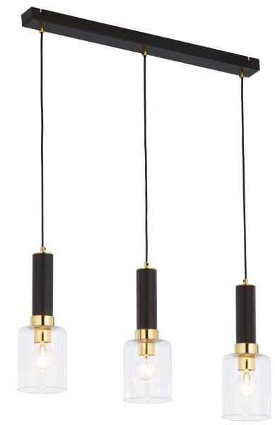 Moderne Pendelleuchte Glas Metall E27 3-flammig