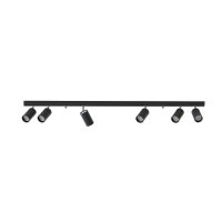 XXL Deckenstrahler Schwarz 119 cm lang 6x GU10 Metall