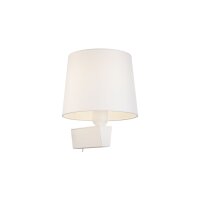 Wei&szlig;e Wandlampe mit Schalter Stoffschirm E27 Modern