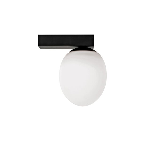 Kleine Wandlampe innen Glas Schirm H:19cm IP44 Schwarz