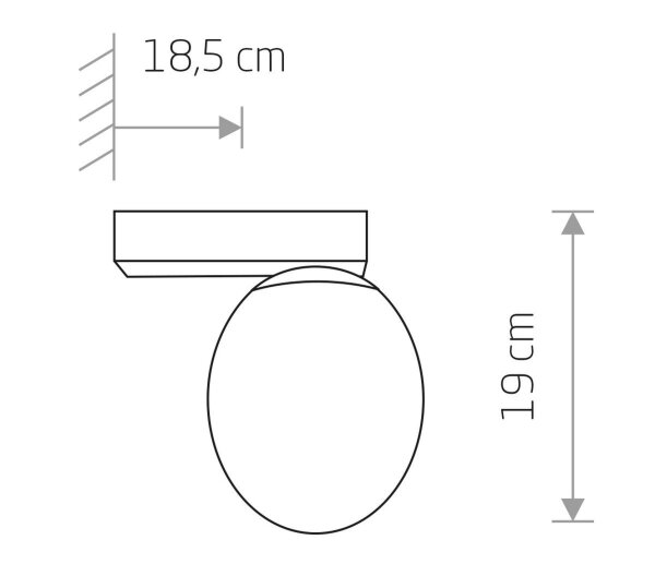 Kleine Wandlampe innen Glas Schirm H:19cm IP44 Schwarz