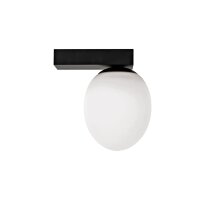 Kleine Wandlampe innen Glas Schirm H:19cm IP44 Schwarz