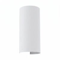 Wohnliche Wandleuchte Weiß H:35cm schmal E27 halbrund