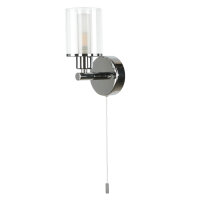 Kleine Wandlampe mit Schalter Glasschirm IP44 H:17cm