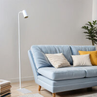 Kleine Stehlampe Weiß 124cm Modern flexibel GU10...