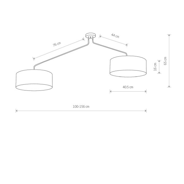 Verstellbare Deckenlampe Schwarz 100-156cm lang 6x E27